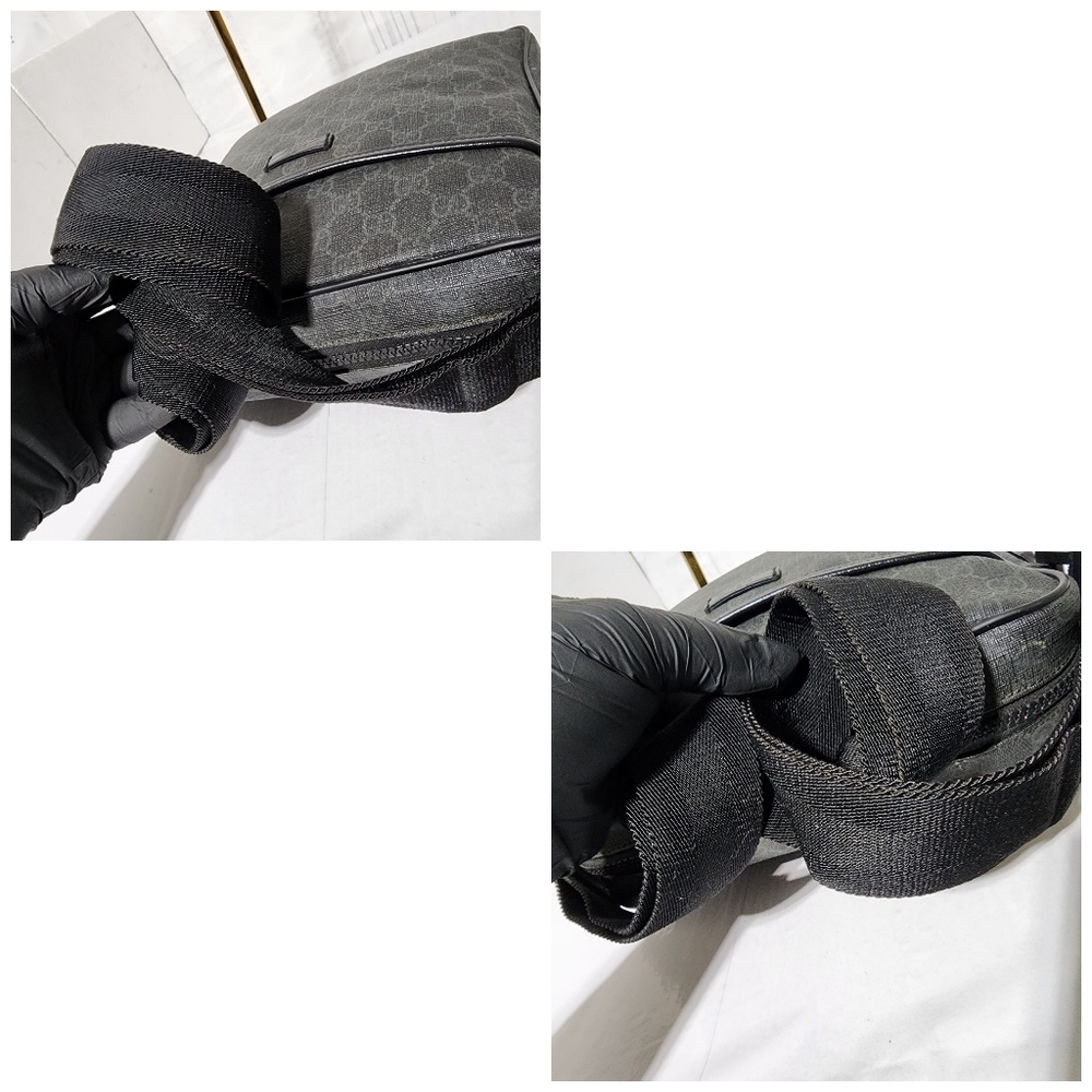 GUCCI GG Supreme Monogram Front Pocket Messenger Bag Black/Grey - Picture 13 of 16
